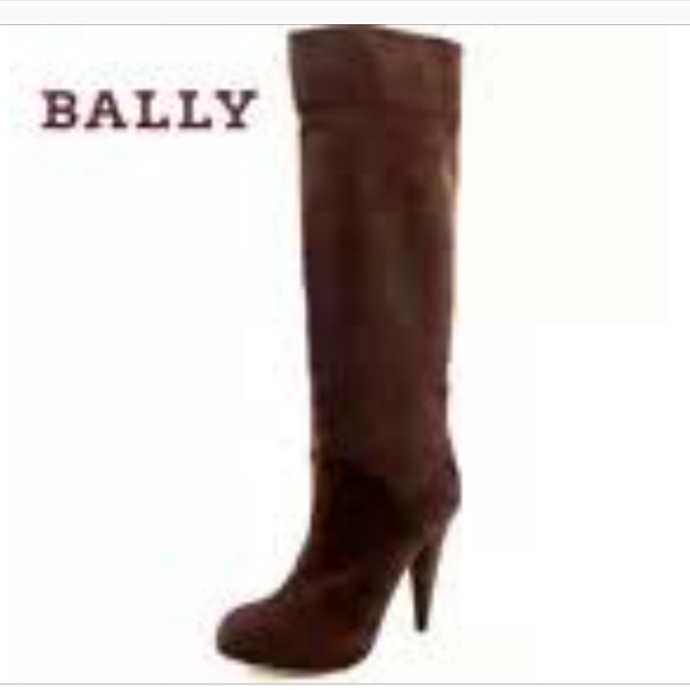 Bally Estelle knee high brown suede boots